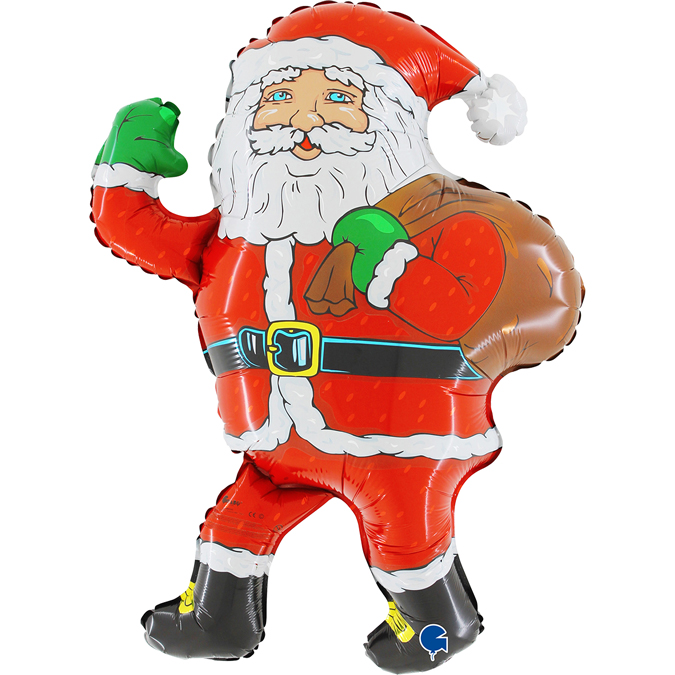 A walking, waving Santa balloon.