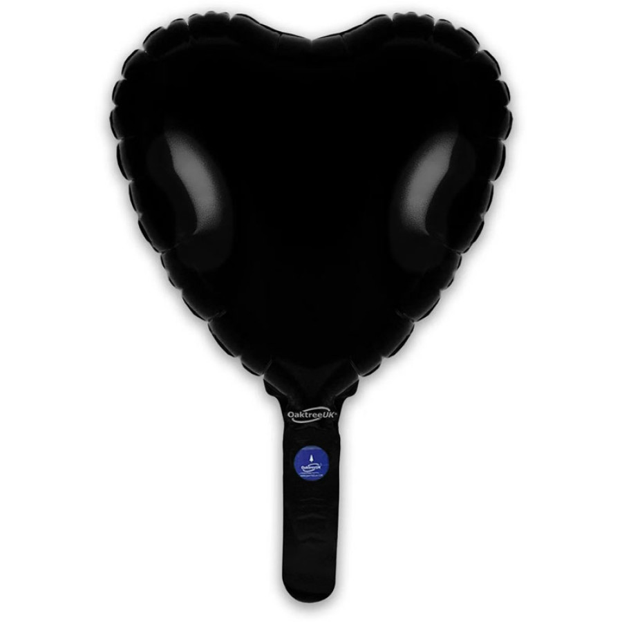 Oaktree black mini 9" heart foil balloon