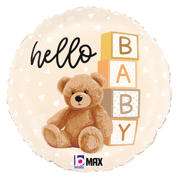 hello baby teddy bear foil balloon grabo