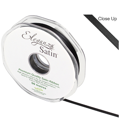 3mm black satin ribbon wholesale 452570