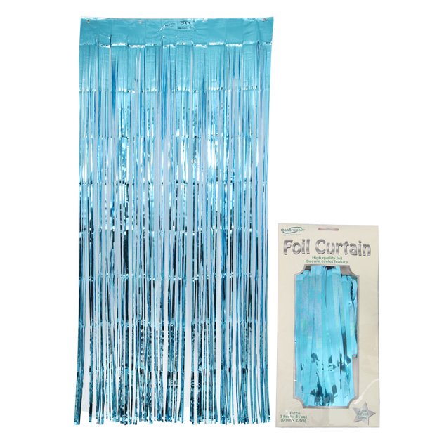 Oaktree Foil Door Curtain 0.90m x 2.40m Metallic Lt. Blue
