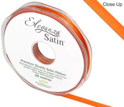 Oaktree Eleganza Double faced Satin Ribbon Orange - 6mm x 20m