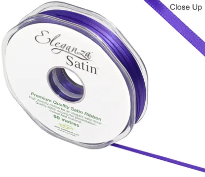 oaktree_452501_3mm_Purple Oaktree Eleganza Double faced Satin Ribbon Purple - 3mm x 50m