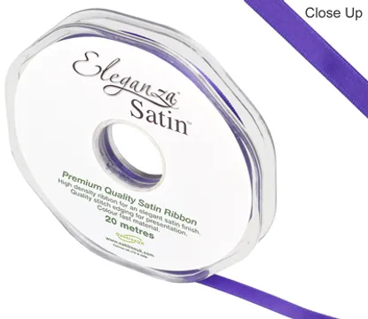 Oaktree Eleganza Double faced Satin Ribbon Purple - 6mm x 20m