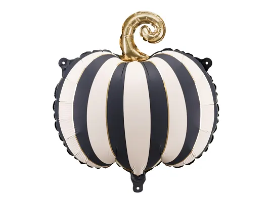 Party Deco Black and White Striped Pumpkin